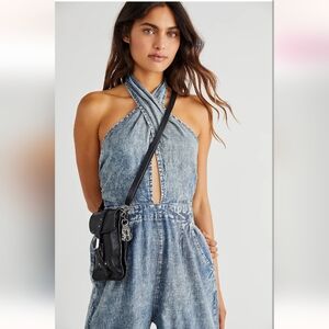 Free People Halter Denim One Piece